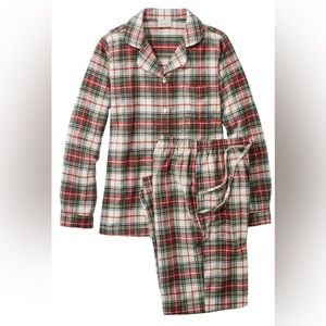 LL Bean Women’s Scotch Plaid Flannel Pajamas Size Large Tall